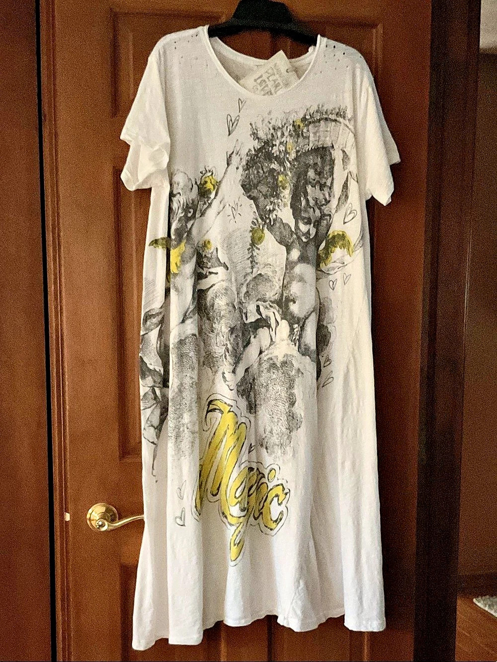 Magnolia Pearl Your Magic Is Sacred T Dress Maxi White & Yellow